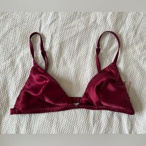 Victoria's Secret Berry Red Satin Bralette